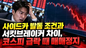 사이드카 발동 조건과 서킷브레이커 차이, 코스피 급락 때 매매정지