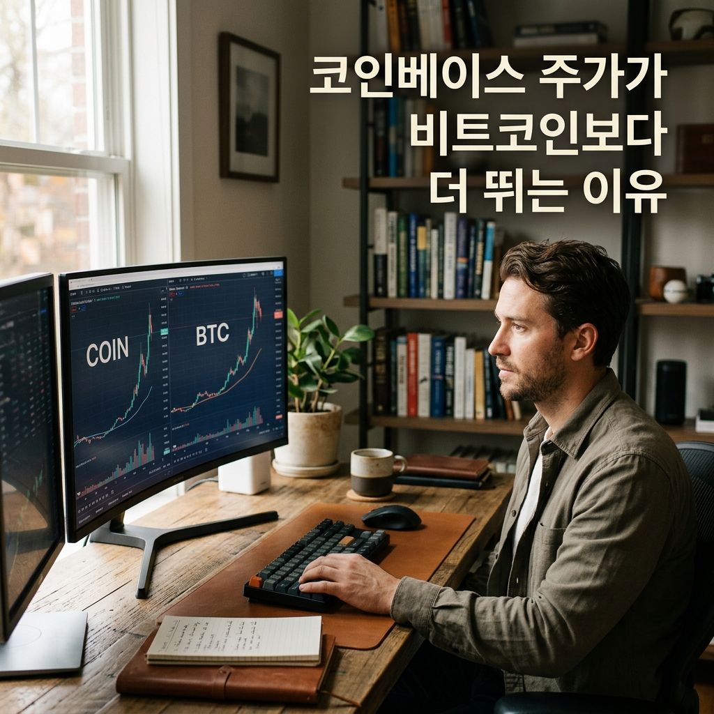 코인베이스 주가가 비트코인보다 더 뛰는 이유