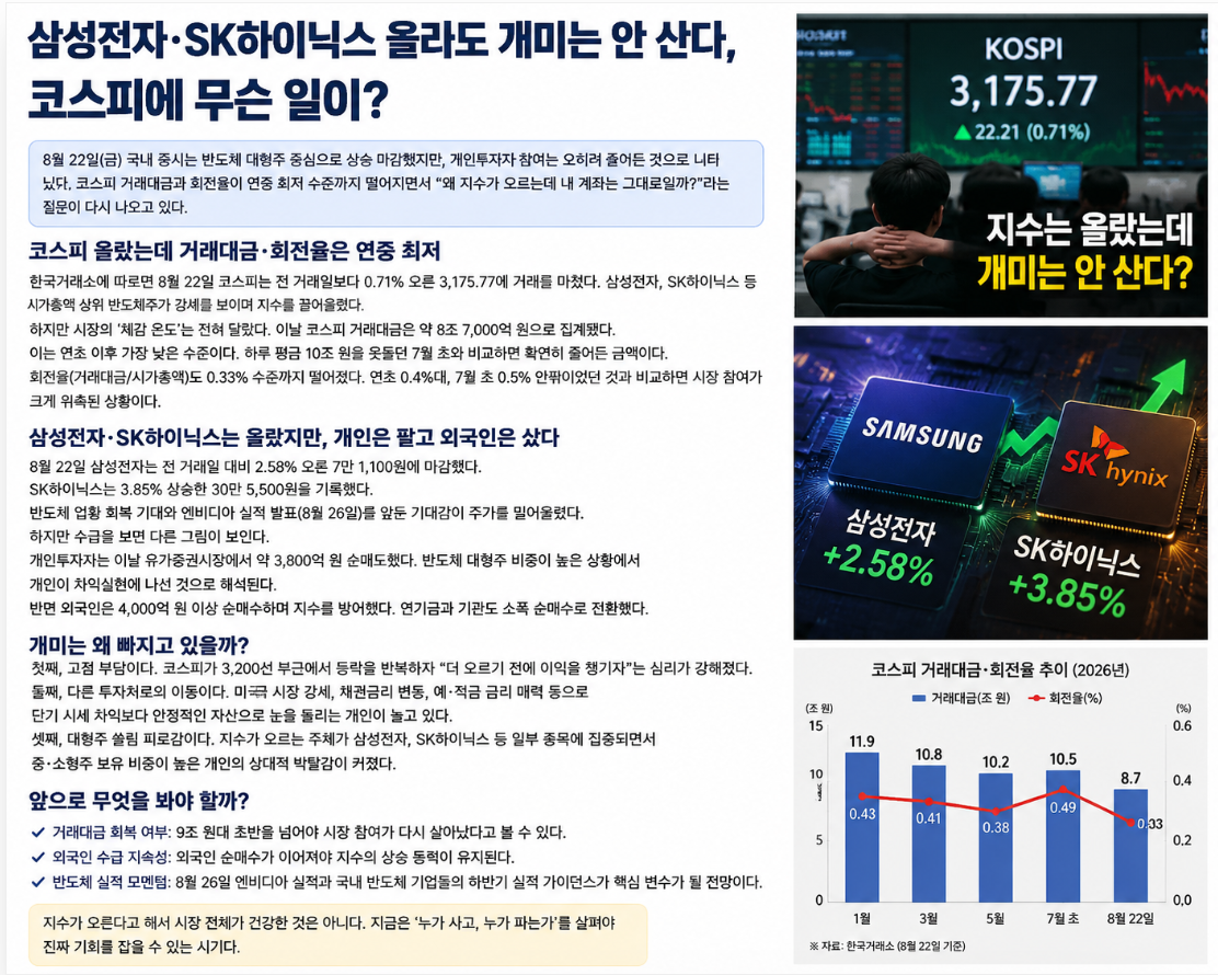 삼성전자.SK하이닉스 올라도 개미는 안산다?