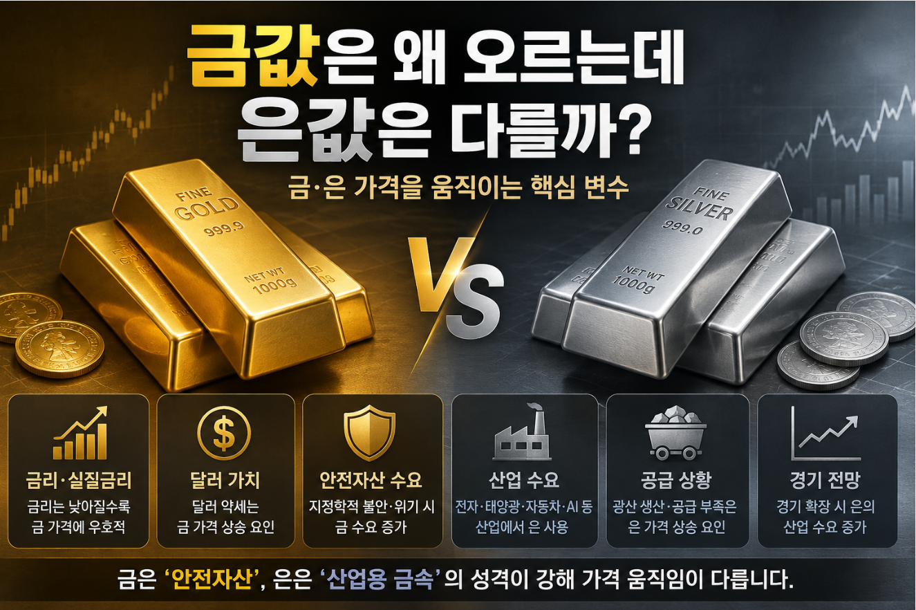 금값은 왜 오르는데 은값은 다를까?