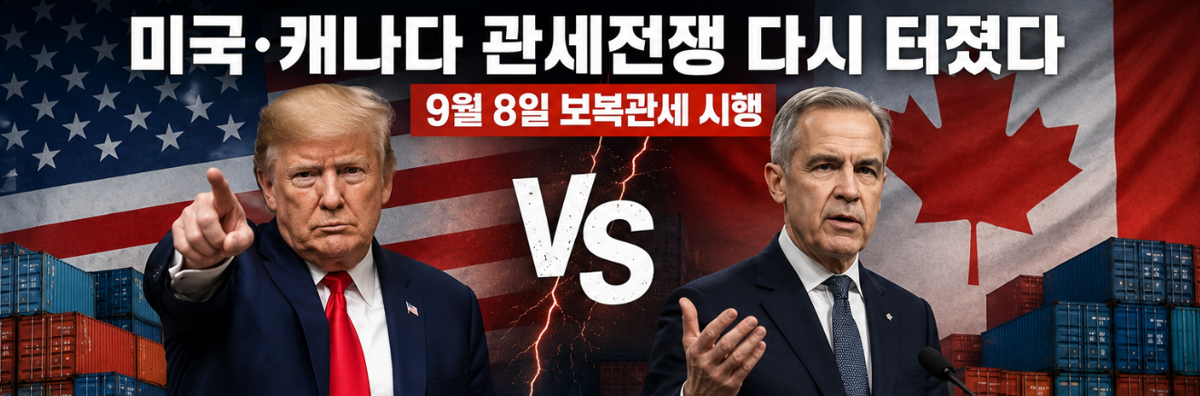 미국·캐나다 관세전쟁 다시 터졌다