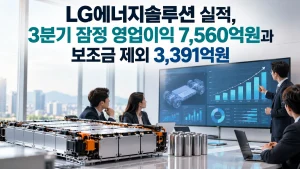 LG에너지솔루션 실적, 3분기 잠정 영업이익 7,560억원과 보조금 제외 3,391억원