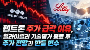 펩트론 주가 급락 이유, 일라이릴리 기술평가 종료 후 주가 전망과 반등 변수