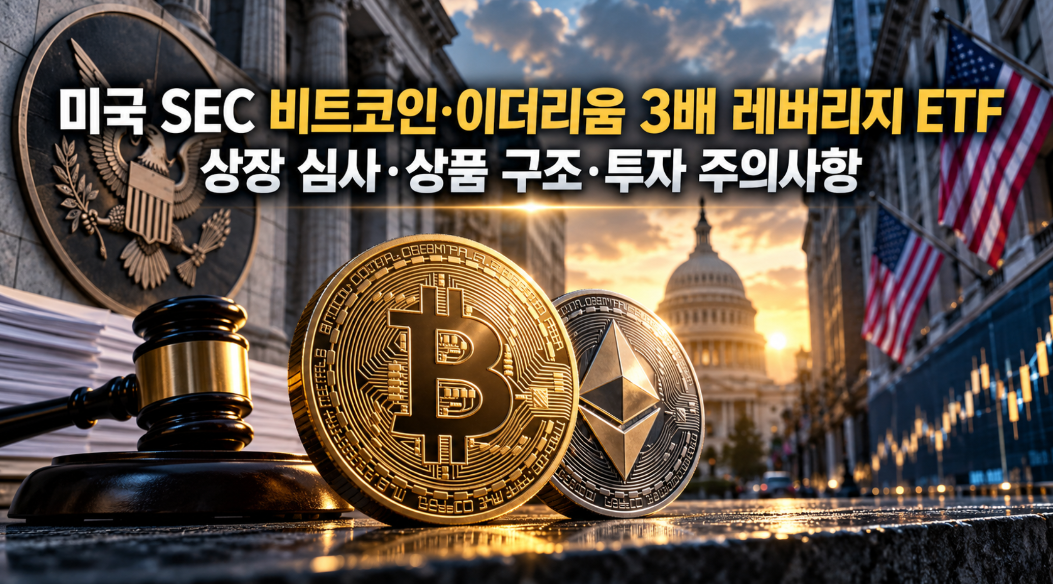 미국 SEC 비트코인·이더리움 3배 레버리지 ETF 상장 승인됐나?
