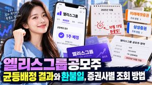 엘리스그룹공모주 균등배정 결과와 환불일, 증권사별 조회 방법