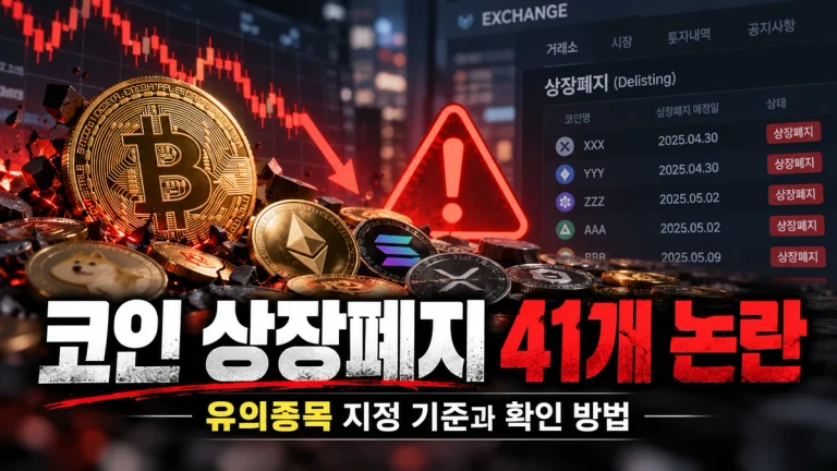 코인 상장폐지 41개 논란, 유의종목 지정 기준과 확인 방법